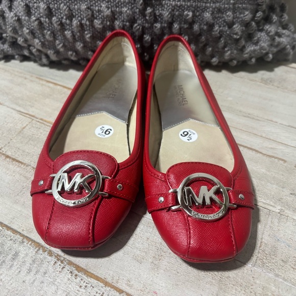 Michael Kors Shoes - ❤️Michael Kors Fulton Red Leather Flats-Sz 9.5